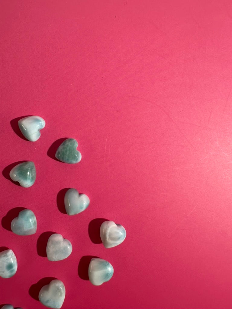 Mini Larimar Heart | Blue Crystal Carving