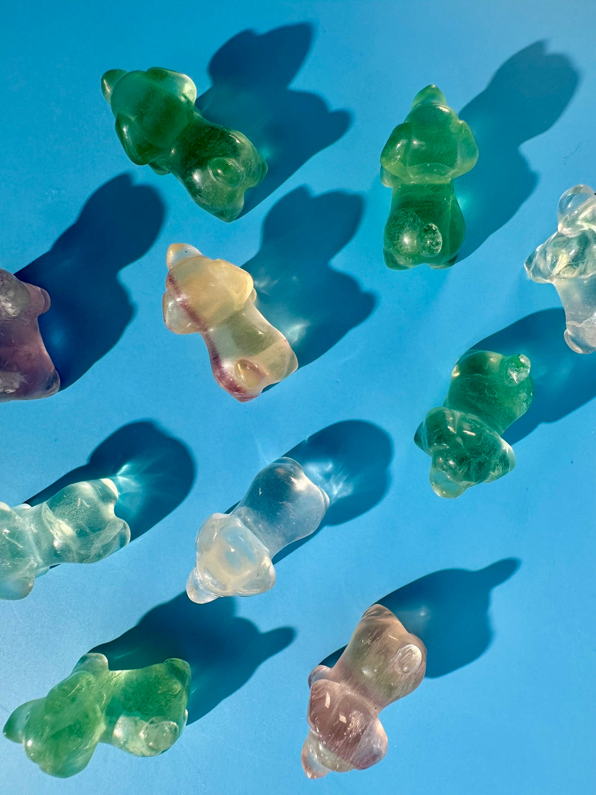 Mini Rainbow Fluorite Dog | Cute Crystal Carving