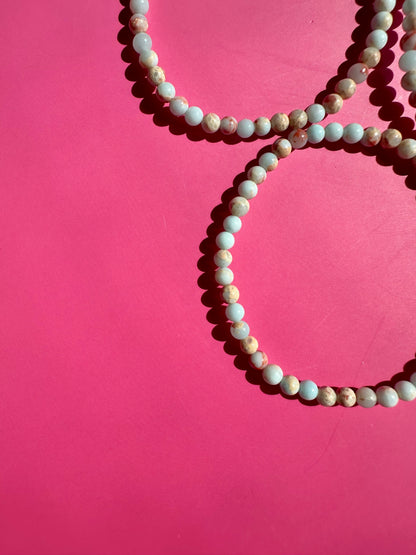 4mm Snake Jasper Beaded Bracelet