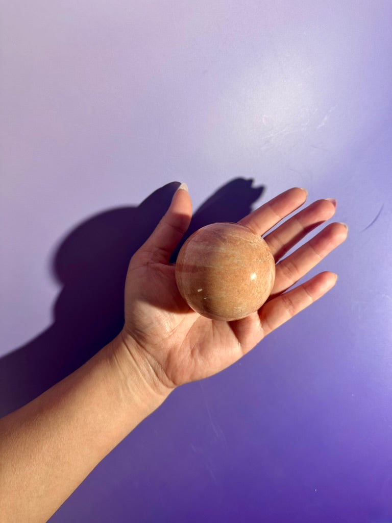 Peach Moonstone Sphere Option C | One-of-a-Kind Collector Crystal