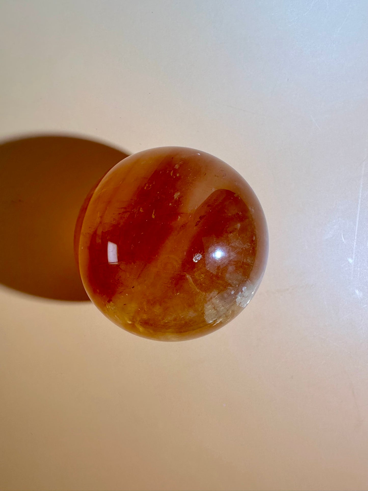 Honey Calcite Sphere – Option D | Success, Confidence & Solar Plexus Energy Crystal