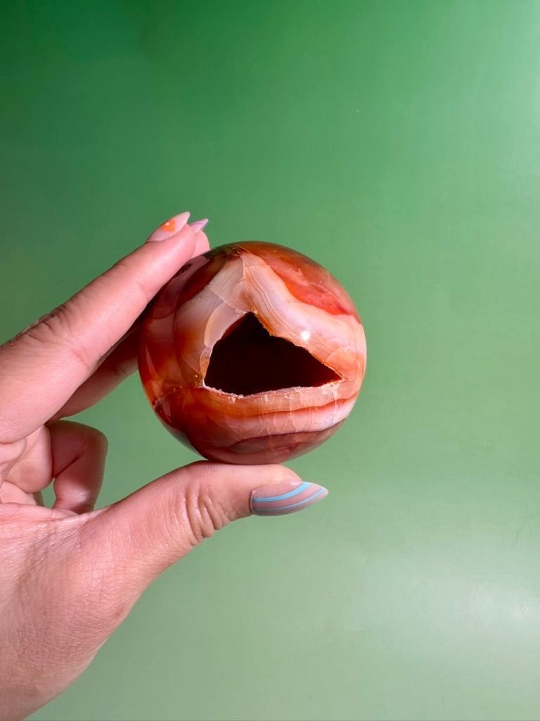 Carnelian Sphere – Option N | Collector Crystal, Passion, Vitality & Success