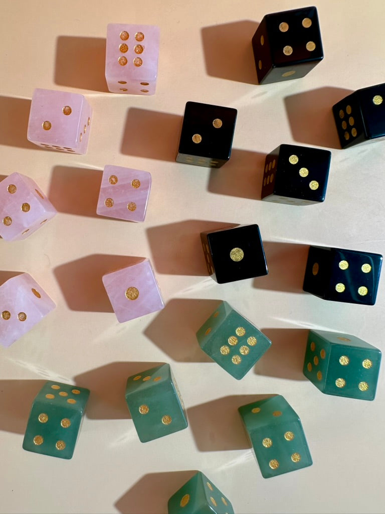Green Aventurine Crystal Dice | Set of 2