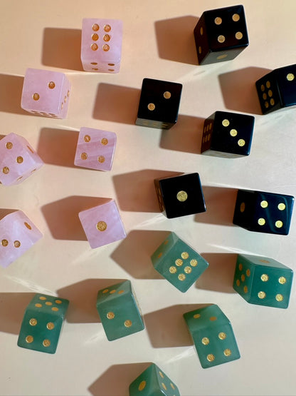 Green Aventurine Crystal Dice | Set of 2