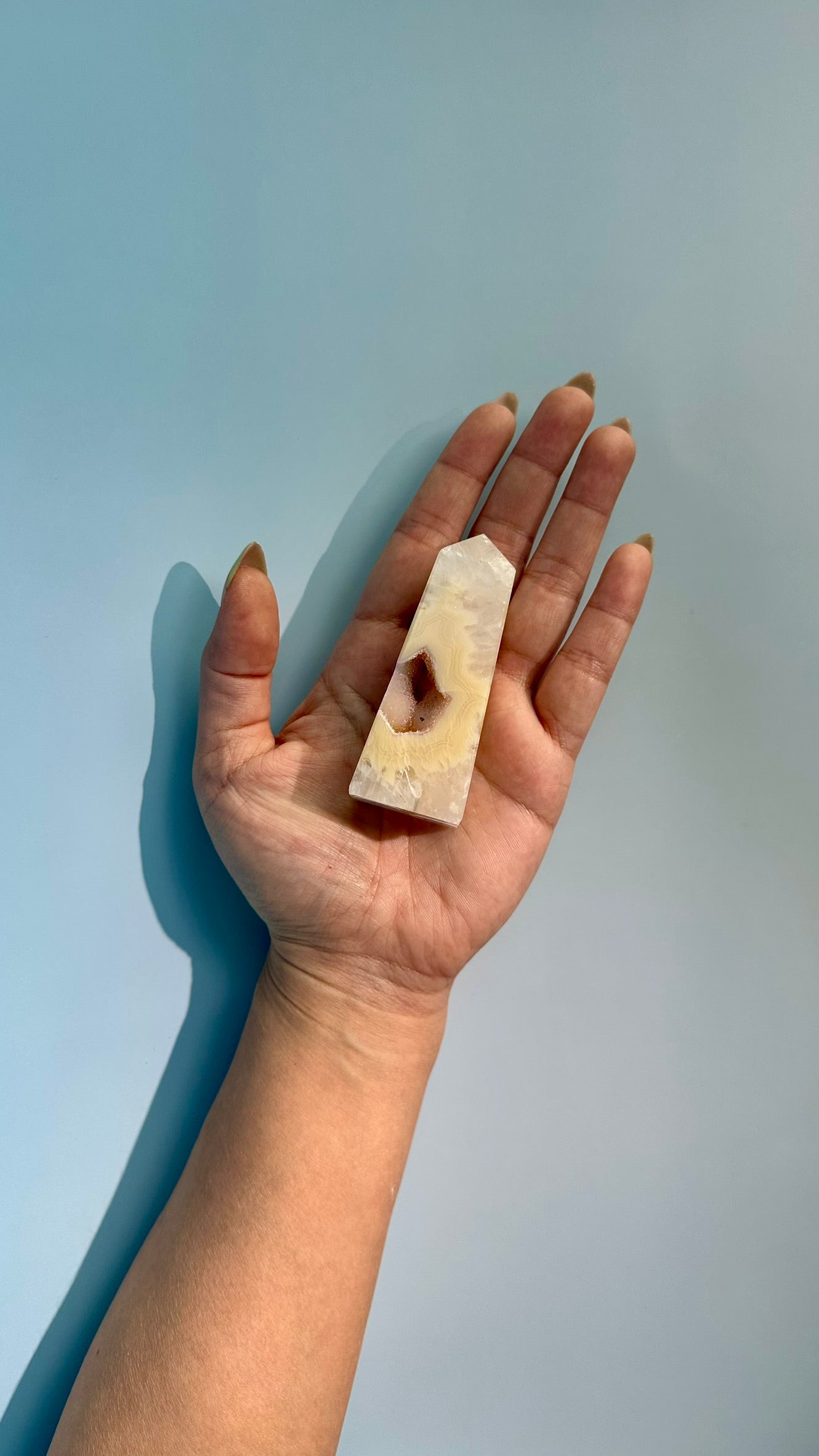 Druzy Flower Agate Obelisk – Option B