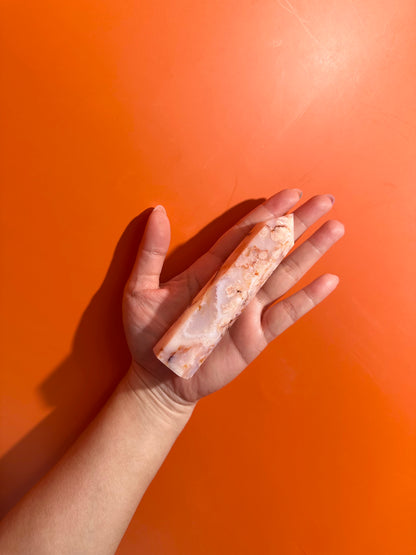Carnelian Flower Agate Tower Option H | Growth, Creativity & Courage Crystal