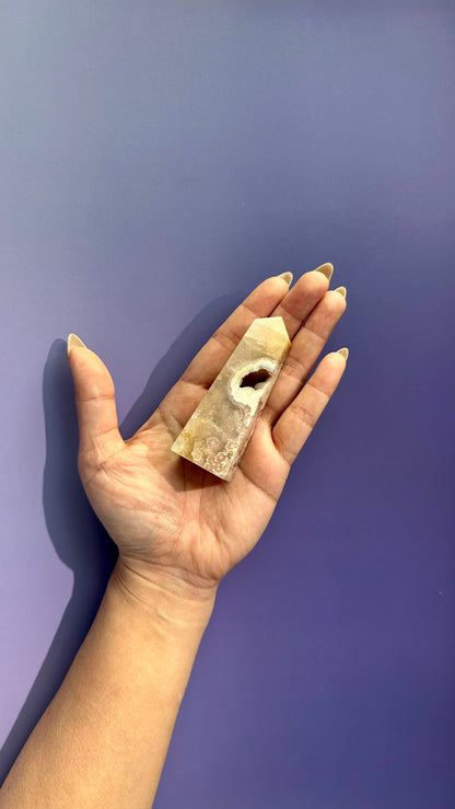 Druzy Flower Agate Obelisk – Option C