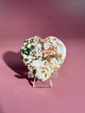 Ocean Jasper Heart Carving – D