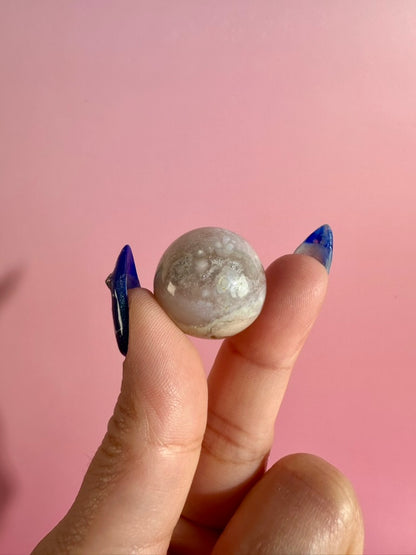 Small Flower Agate Sphere 20mm | Mini Crystal Sphere