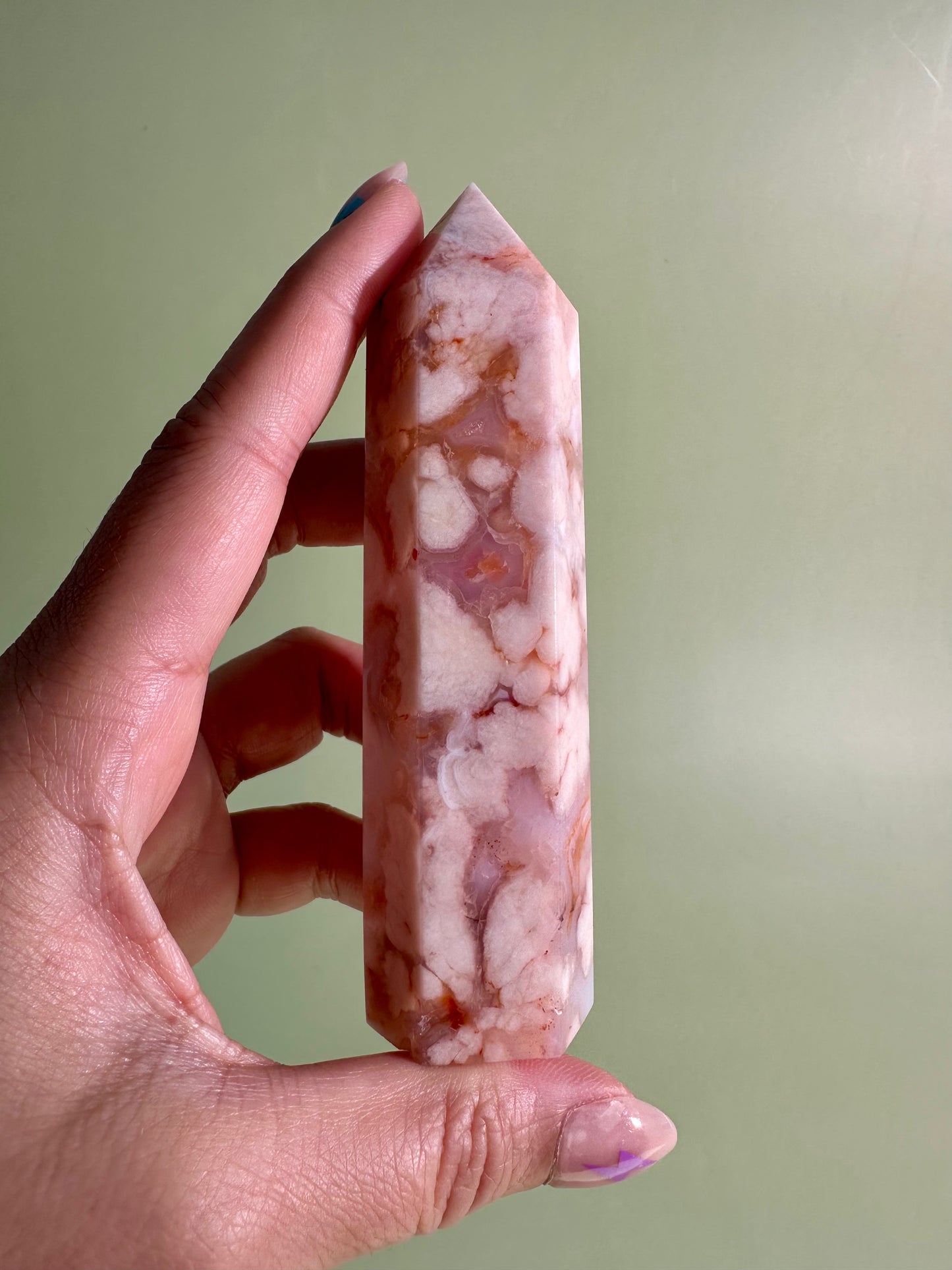 Carnelian Flower Agate Tower Option F | Motivation, Courage & Blooming Potential Crystal