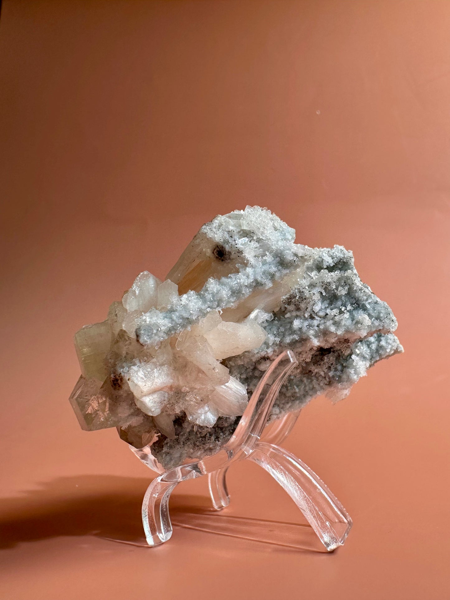 Apophyllite Stilbite Cluster - D