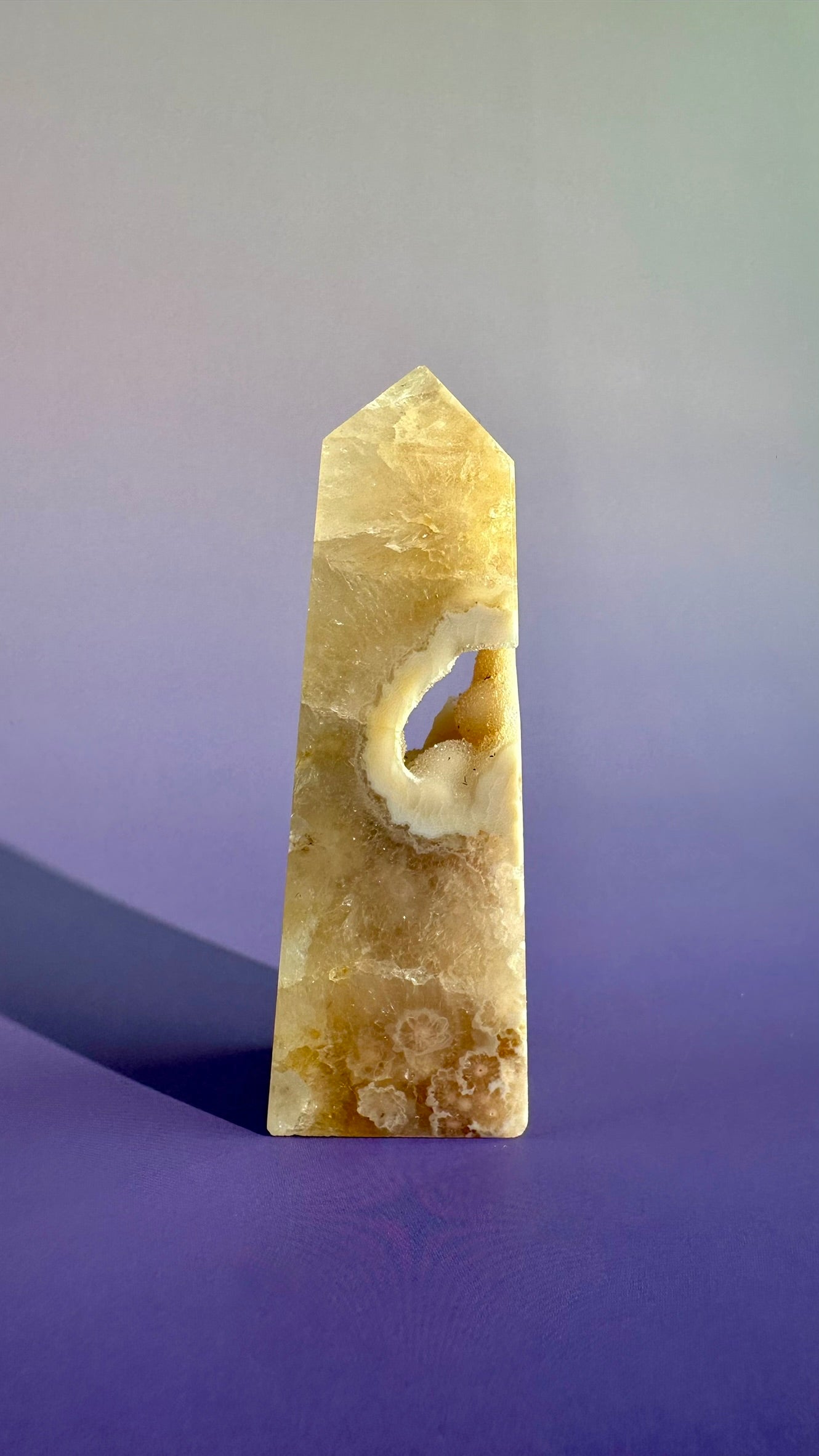 Druzy Flower Agate Obelisk – Option C