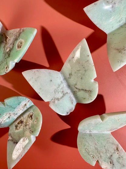 Intuitively Chosen Semi-Polished Chrysoprase 3D Butterfly | Renewal, Joy & Heart Healing Crystal