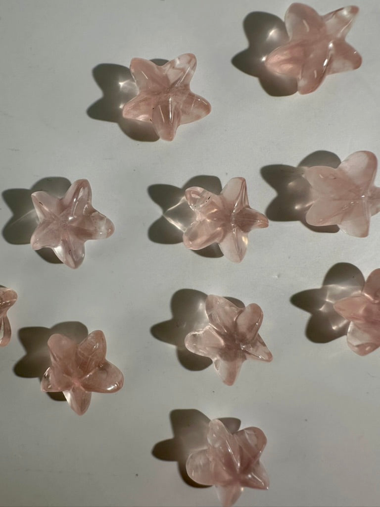 Mini Rose Quartz Starfish | Pink Crystal Carving