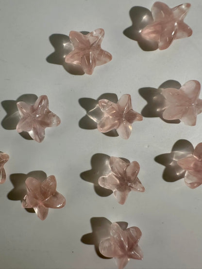 Mini Rose Quartz Starfish | Pink Crystal Carving