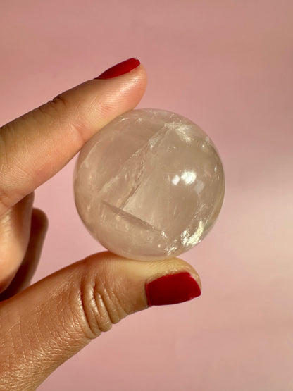 Small Star Rose Quartz Sphere - A
