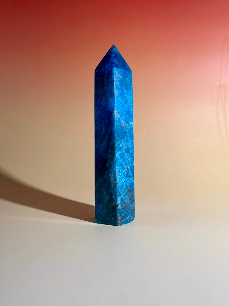 Blue Apatite Tower – Option A | Clarity, Communication & Inspiration Crystal