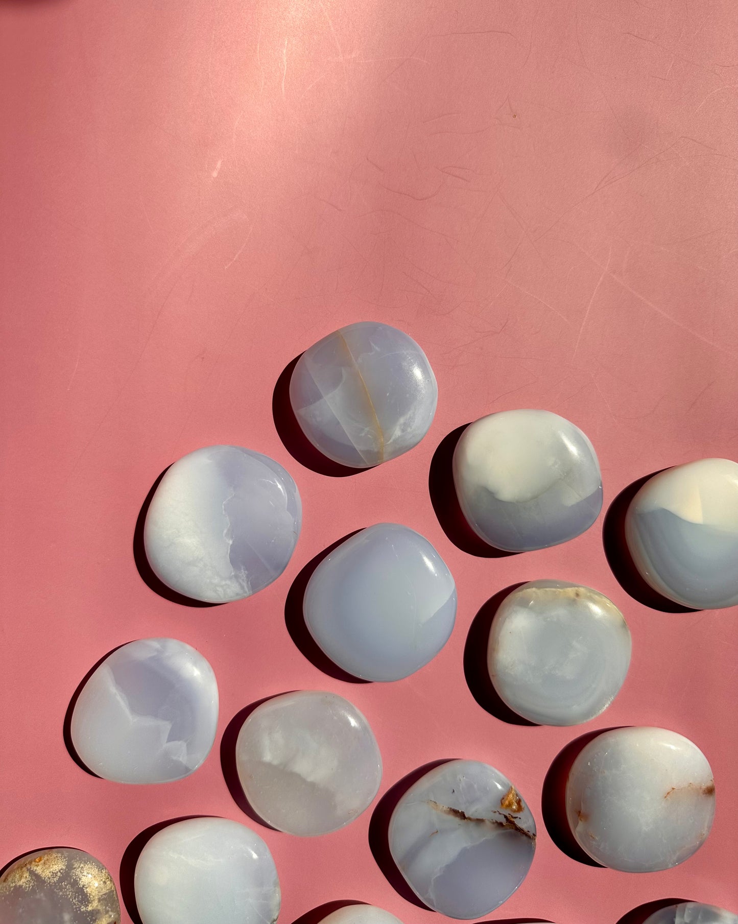 Blue Chalcedony Flat Palm