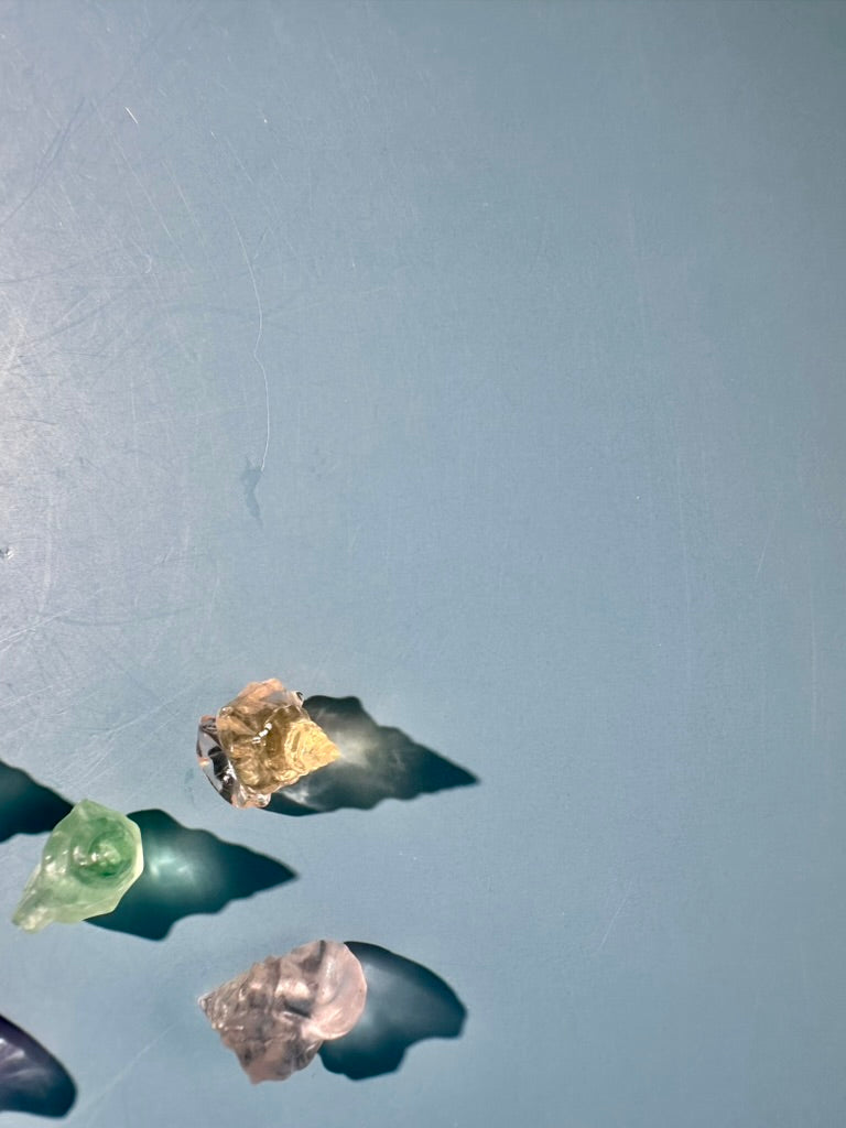 Mini Rainbow Fluorite Shell | Ocean Crystal Carving