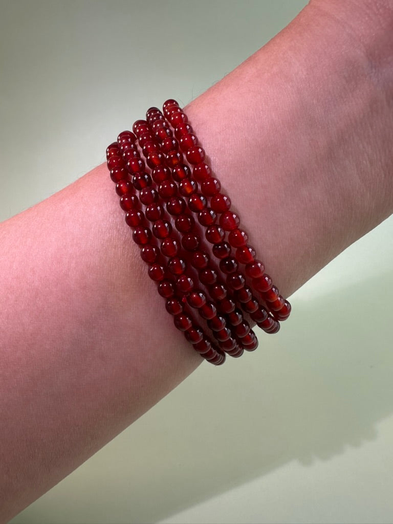 4 mm Red Onyx Beaded Bracelet
