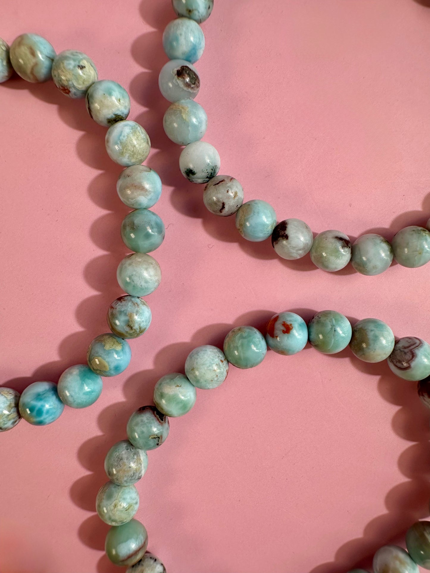 8mm Larimar Beaded Bracelet