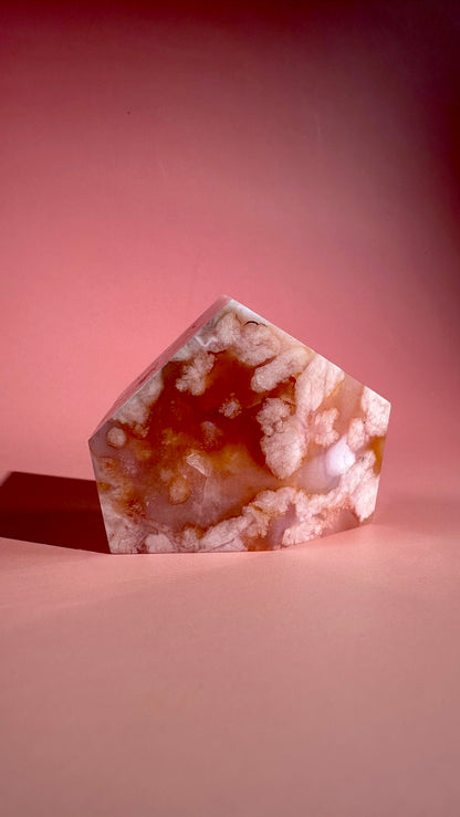 Pink Carnelian Flower Agate Gusher – Option B