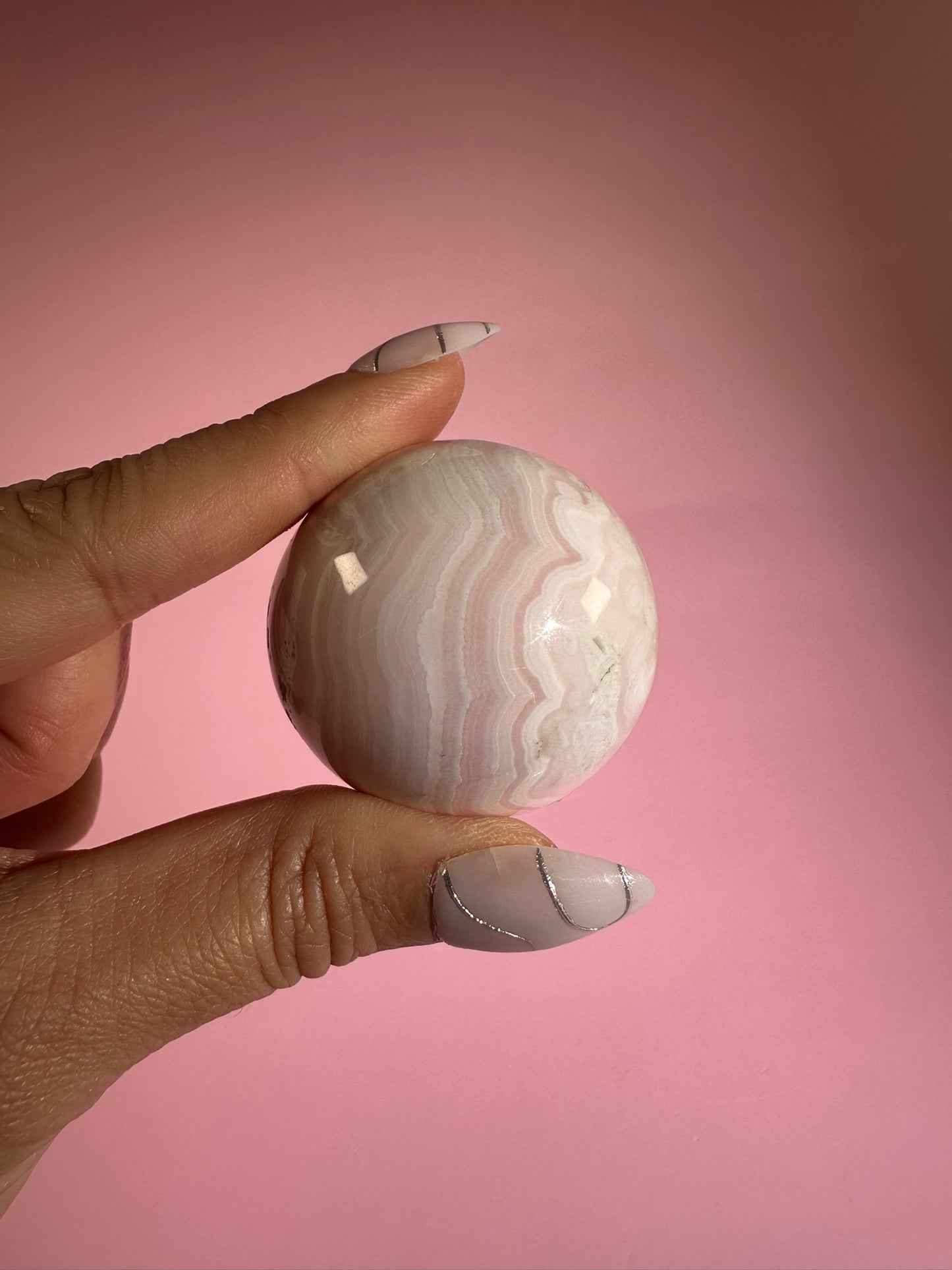 Peruvian Pink Mangano Calcite Sphere UV Reactive – Option B