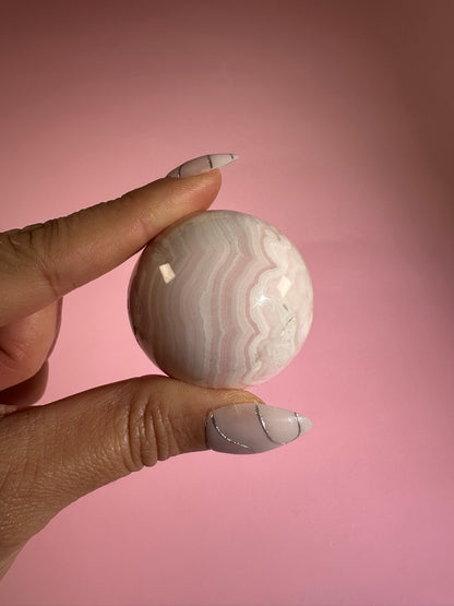 Peruvian Pink Mangano Calcite Sphere UV Reactive – Option B