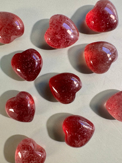 Teeny Strawberry Quartz Heart