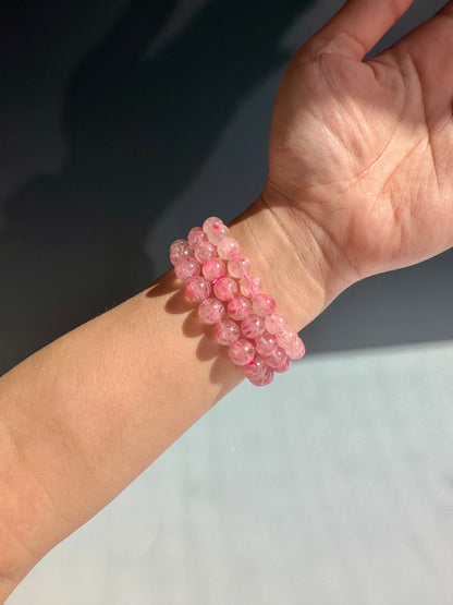 8mm Rhodonite Blossom Beaded Bracelet