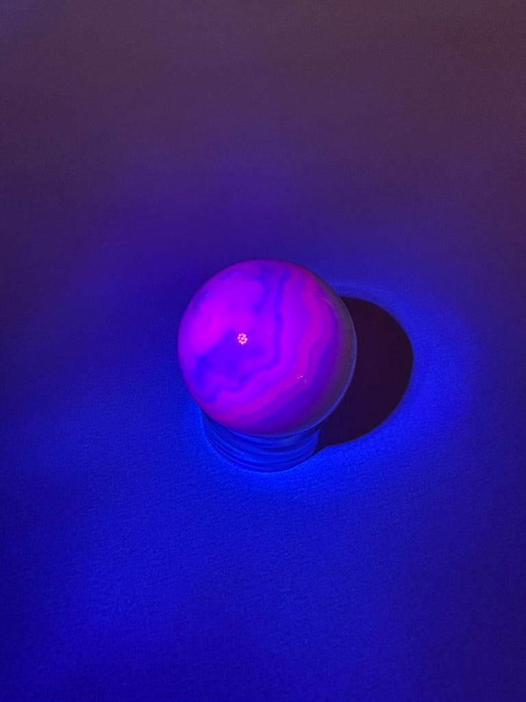 Peruvian Pink Mangano Calcite Sphere UV Reactive – Option B