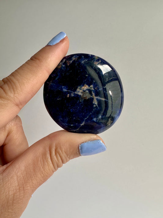 Sodalite Round Flat Palm