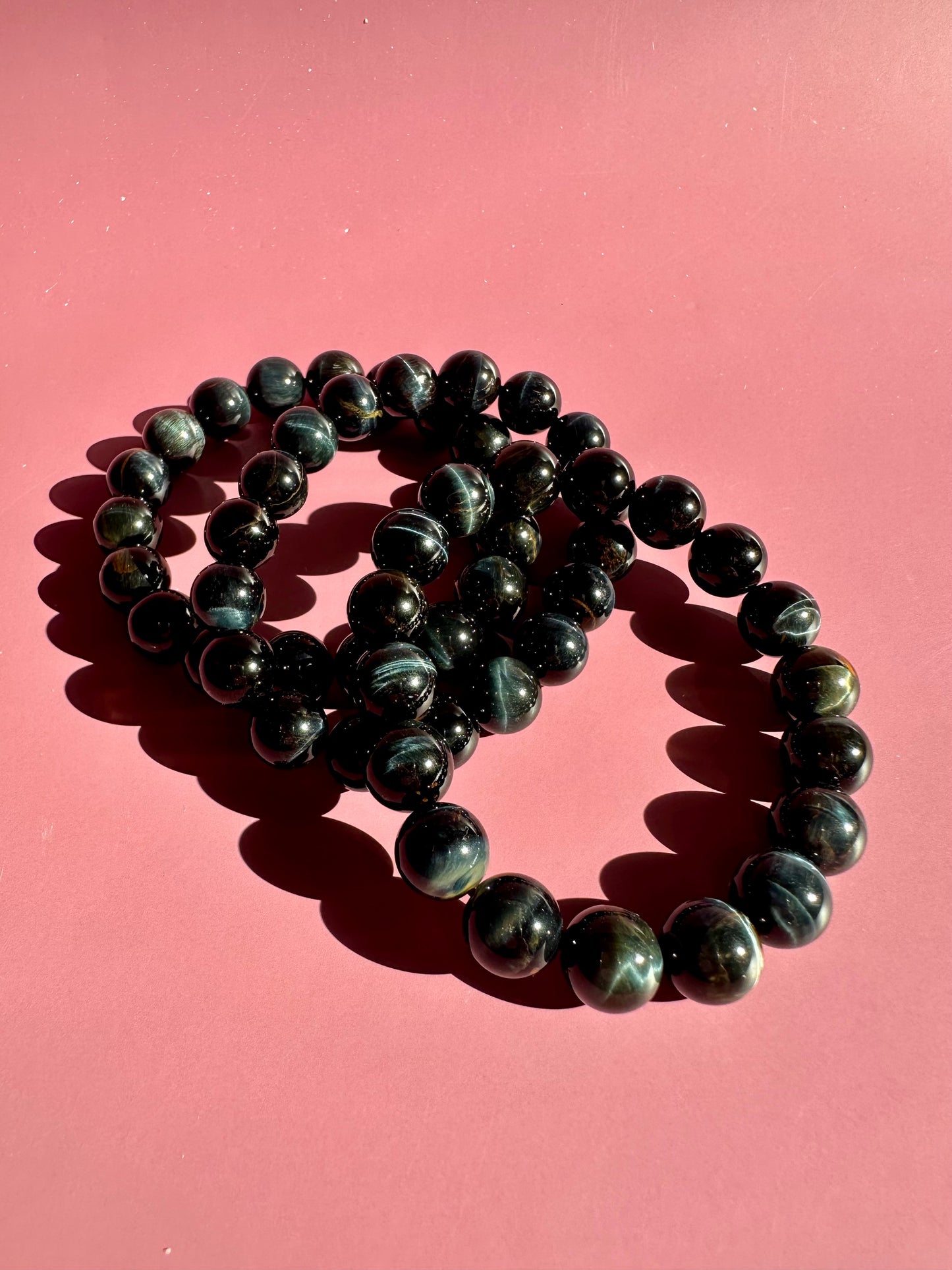 10mm Blue Tiger’s Eye Beaded Bracelet