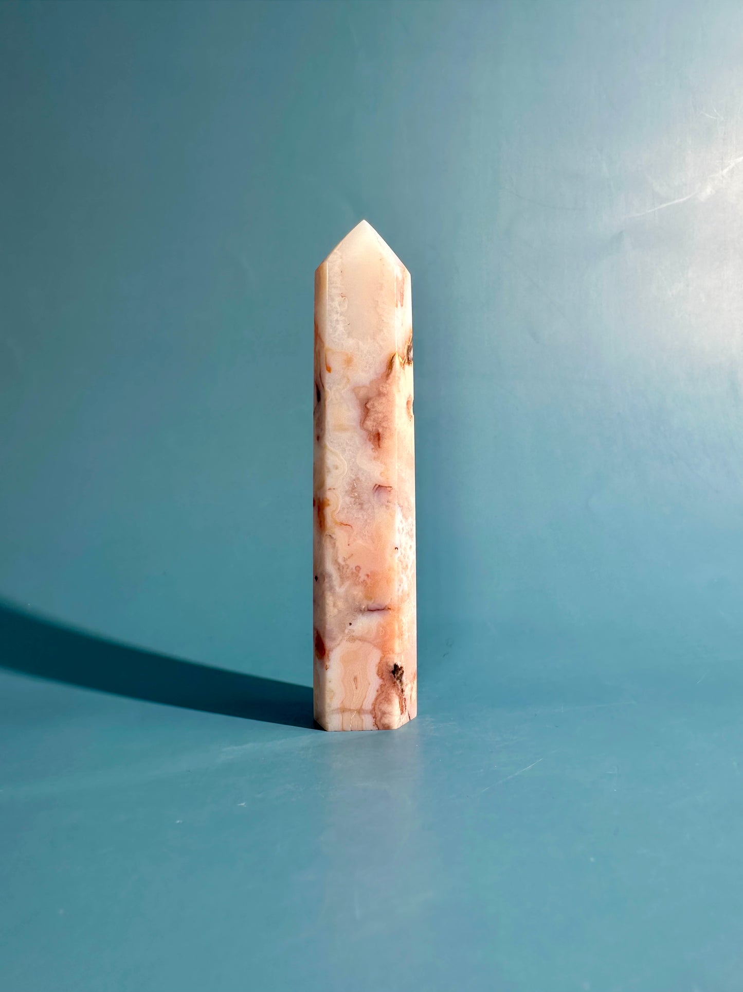 Carnelian Flower Agate Tower Option E | Creativity, Confidence & Growth Crystal