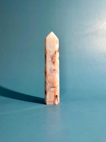 Carnelian Flower Agate Tower Option E | Creativity, Confidence & Growth Crystal