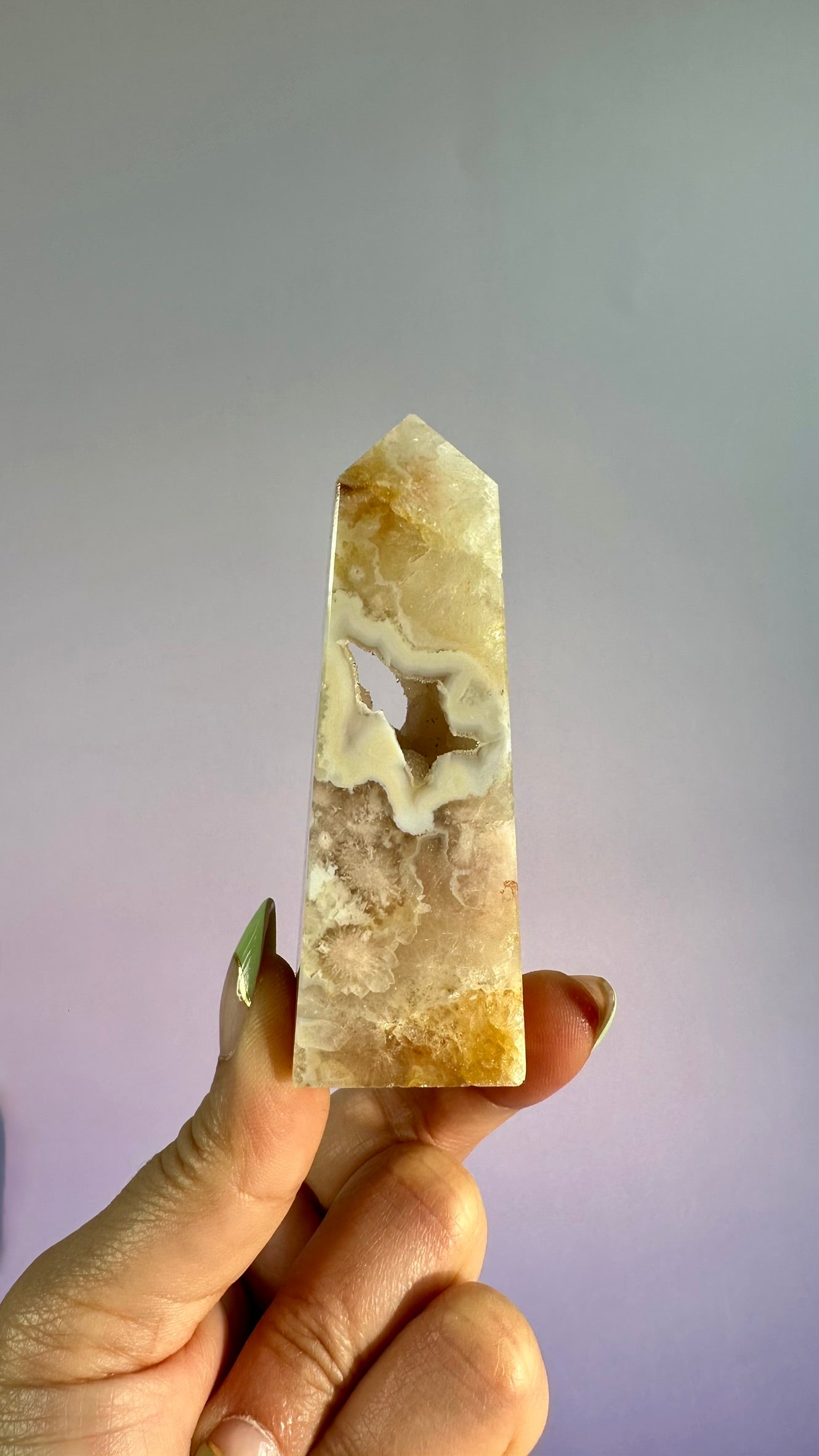Druzy Flower Agate Obelisk – Option C