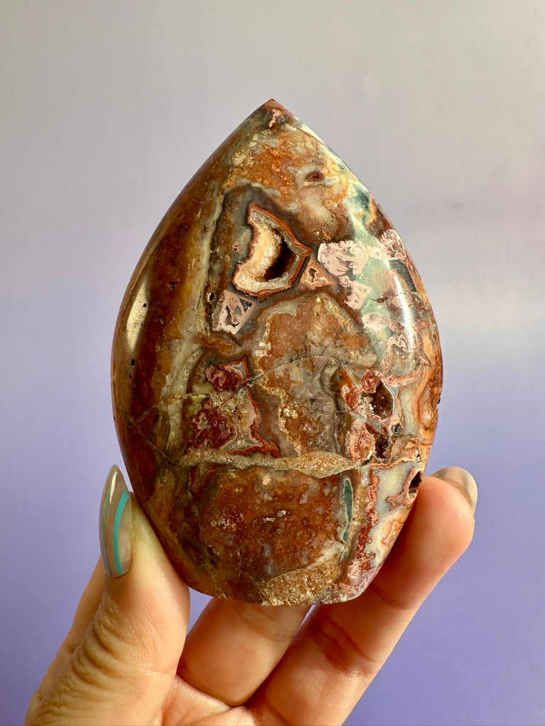 Indonesian Pink Crazy Lace Agate Flame – Option E | Joyful Energy, Emotional Balance & Statement Crystal