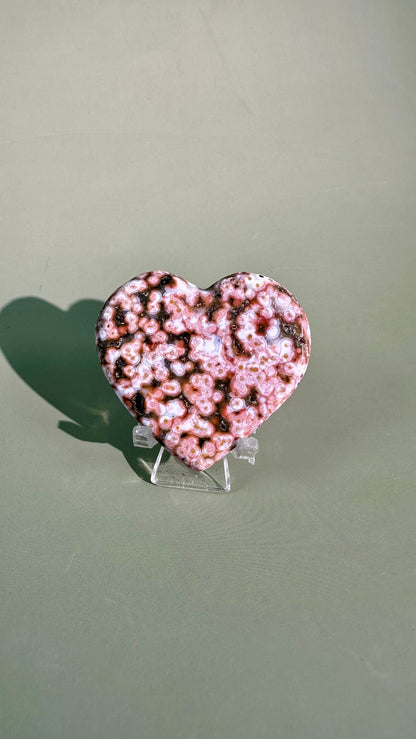 Ocean Jasper Heart Carving – Option K