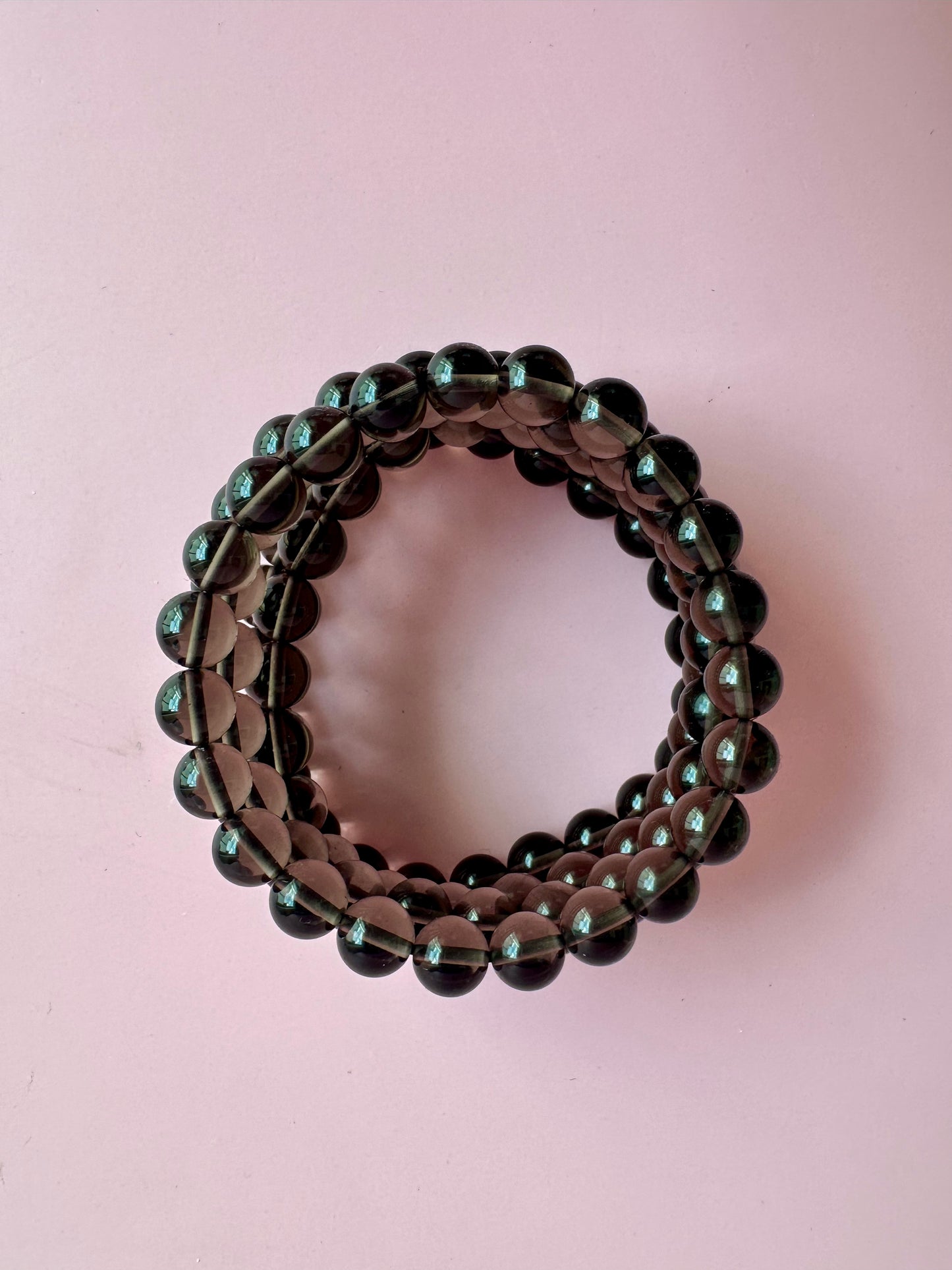 8mm Smoky Quartz Beaded Bracelet