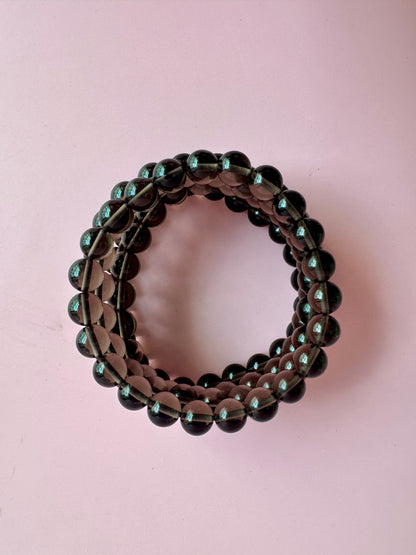 8mm Smoky Quartz Beaded Bracelet