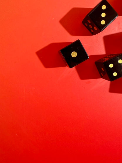 Black Obsidian Crystal Dice | Set of 2