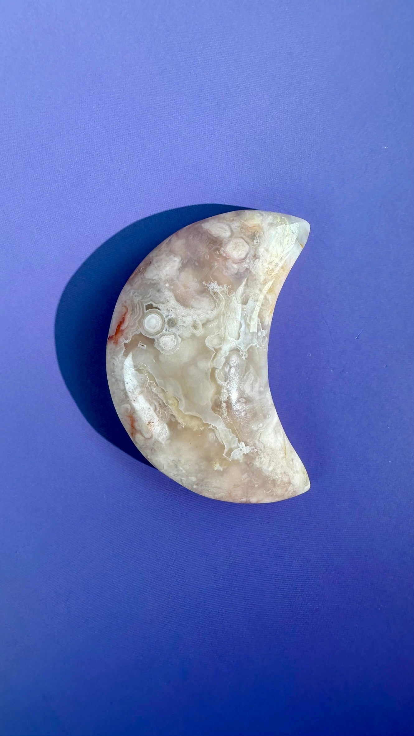 Flower Agate Crescent Moon – Option F