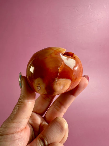Carnelian Orca Agate Standing Freeform – Option B | Creativity, Balance & Positive Energy