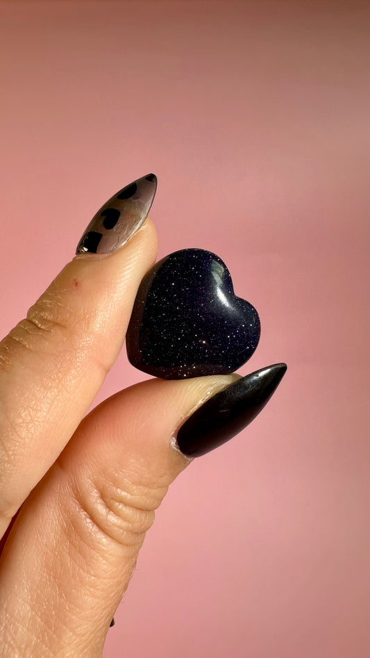 Mini Blue Sandstone Heart (Man-Made)