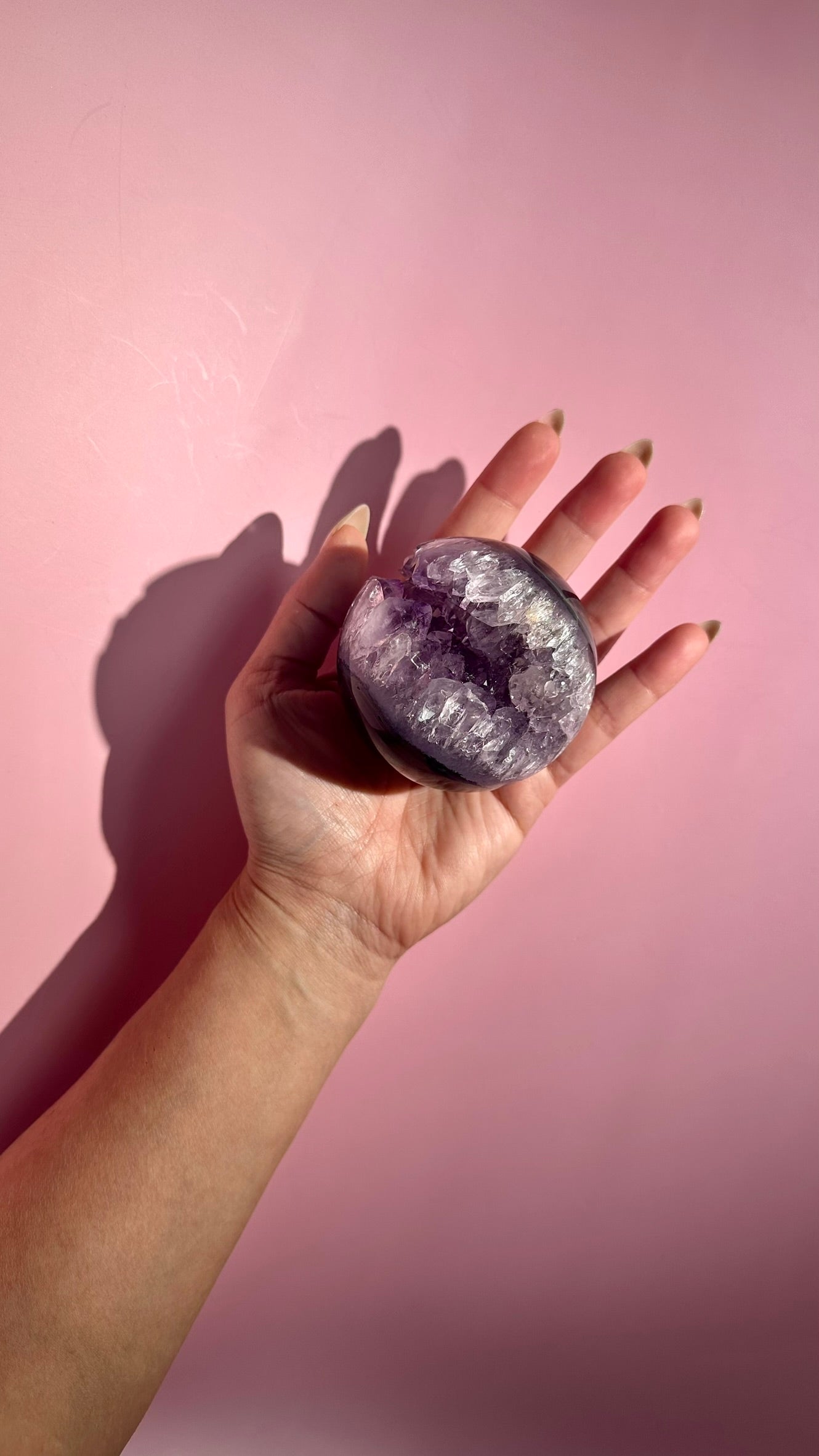 Amethyst Geode "Smile" Sphere - Option A