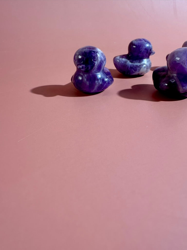 Dream Amethyst Duck | Purple Crystal Carving