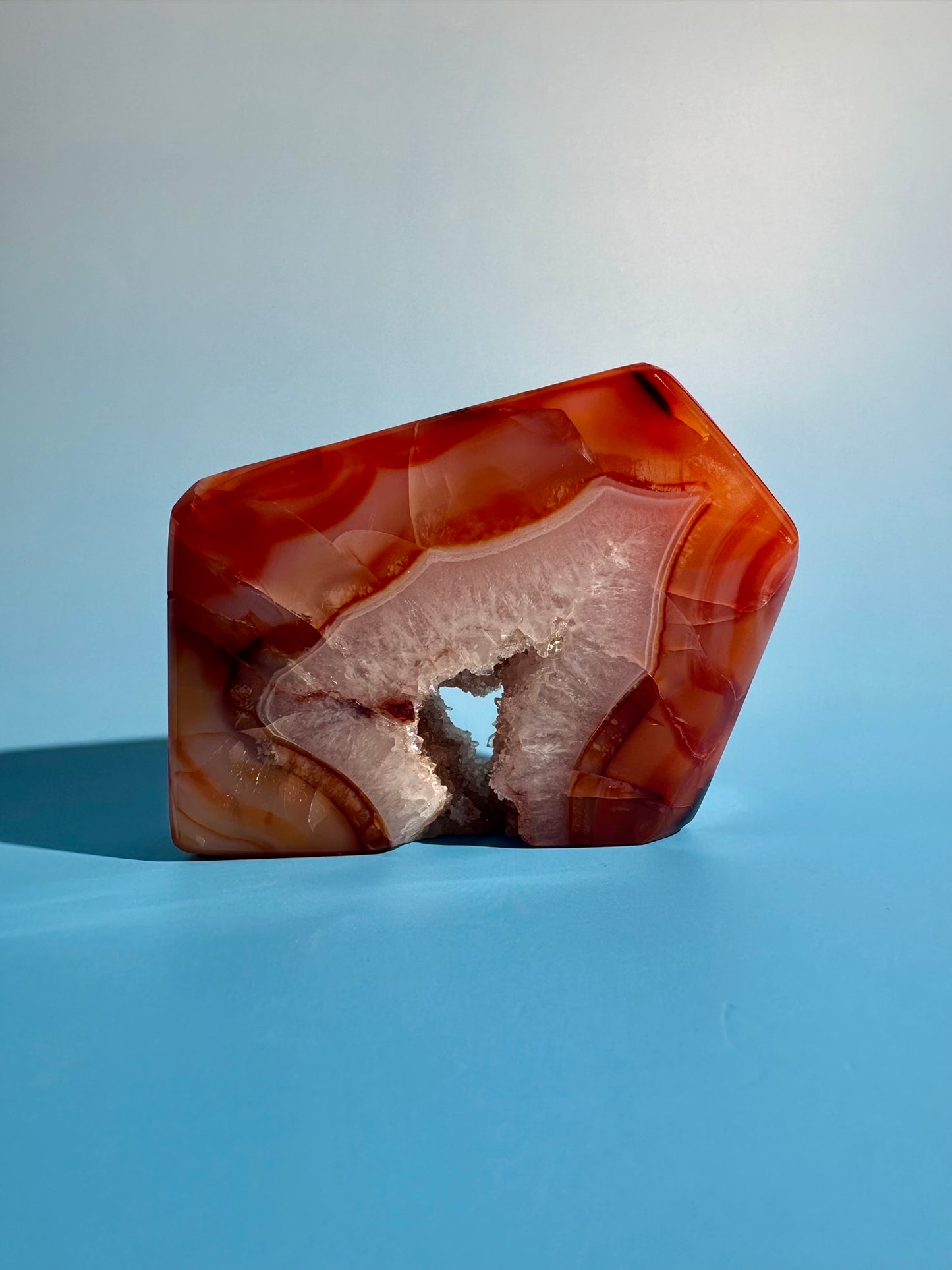 Carnelian Agate Geometric Freeform – Option G | Strength, Courage & Grounding Energy