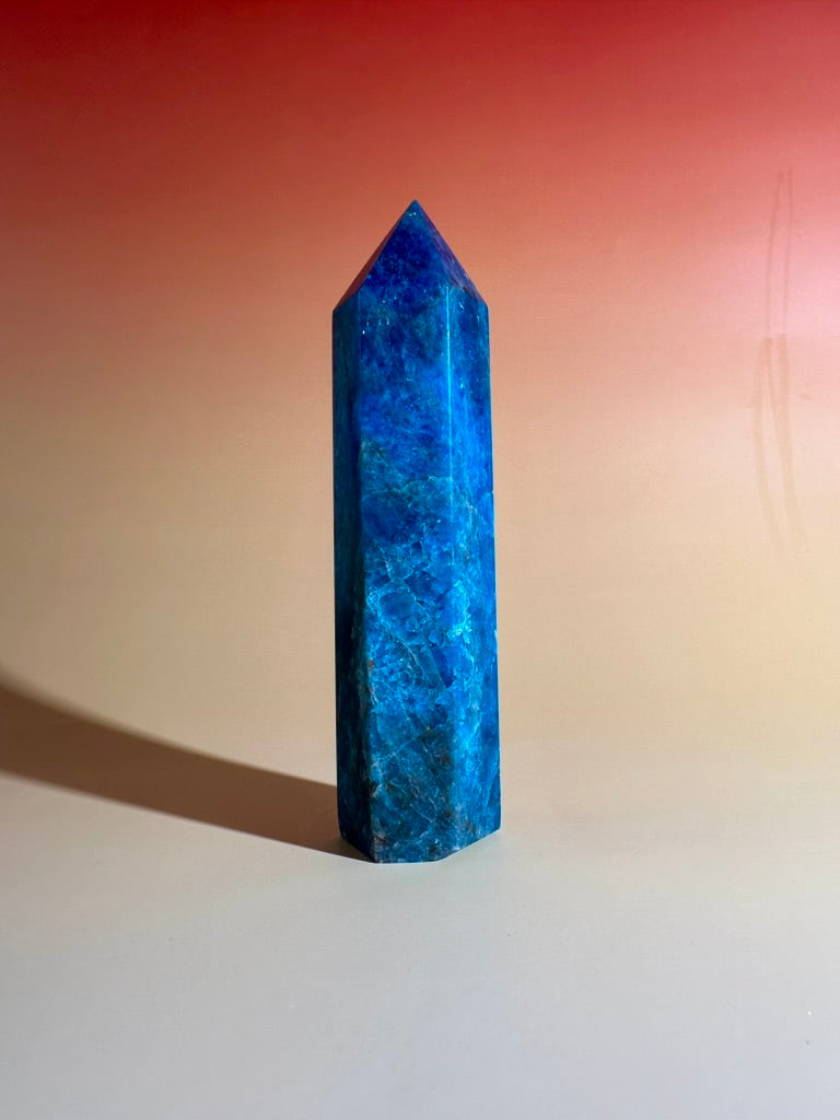 Blue Apatite Tower – Option A | Clarity, Communication & Inspiration Crystal
