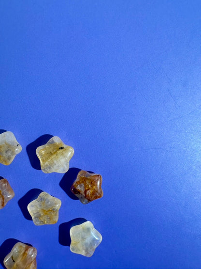 Mini Golden Healer Quartz Star | Crystal Carving