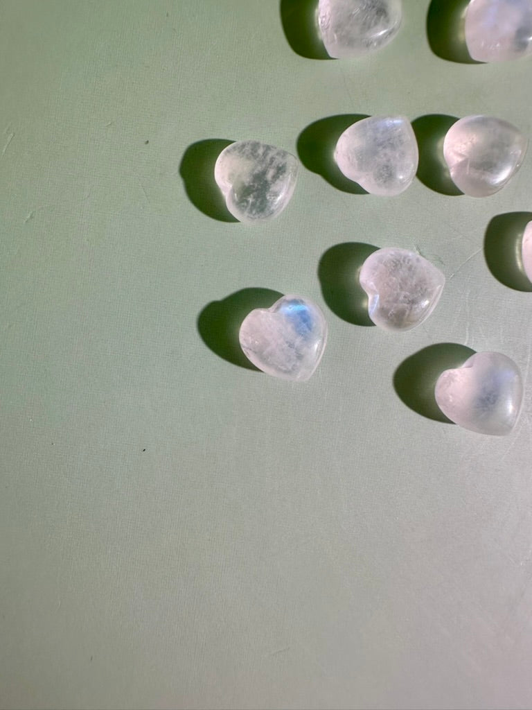 Mini Moonstone Heart | Tiny Crystal Carving
